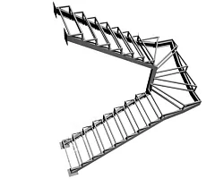 Картинка — Металлический каркас лестницы на второй этаж 