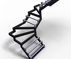 Картинка — Лестница на металлокаркасе 